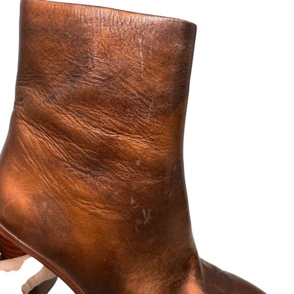 Pour La Victoire Iris in metallic copper leather women's ankle booties size 6 - Picture 6 of 12